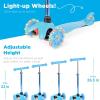 imageBest Choice Products Kids Mini Kick Scooter Toy wLightUp Wheels Height Adjustable TBar Foot Break  YellowLight Blue