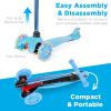 imageBest Choice Products Kids Mini Kick Scooter Toy wLightUp Wheels Height Adjustable TBar Foot Break  YellowLight Blue