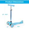 imageBest Choice Products Kids Mini Kick Scooter Toy wLightUp Wheels Height Adjustable TBar Foot Break  YellowLight Blue