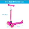 imageBest Choice Products Kids Mini Kick Scooter Toy wLightUp Wheels Height Adjustable TBar Foot Break  YellowPink