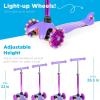 imageBest Choice Products Kids Mini Kick Scooter Toy wLightUp Wheels Height Adjustable TBar Foot Break  YellowPurple