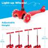 imageBest Choice Products Kids Mini Kick Scooter Toy wLightUp Wheels Height Adjustable TBar Foot Break  YellowRed