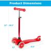 imageBest Choice Products Kids Mini Kick Scooter Toy wLightUp Wheels Height Adjustable TBar Foot Break  YellowRed