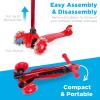 imageBest Choice Products Kids Mini Kick Scooter Toy wLightUp Wheels Height Adjustable TBar Foot Break  YellowRed