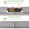 imageBest Choice Products Mobile Garden Potting Bench Outdoor Wood Workstation Table wSliding Tabletop 4 Locking Wheels Food Grade Dry Sink Storage Shelves  BrownGray