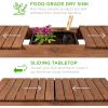 imageBest Choice Products Mobile Garden Potting Bench Outdoor Wood Workstation Table wSliding Tabletop 4 Locking Wheels Food Grade Dry Sink Storage Shelves  BrownBrown
