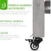 imageBest Choice Products Mobile Garden Potting Bench Outdoor Wood Workstation Table wSliding Tabletop 4 Locking Wheels Food Grade Dry Sink Storage Shelves  BrownGray