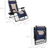 imageBest Choice Products Oversized Padded Zero Gravity Chair Folding Outdoor Patio Recliner XL Anti Gravity Lounger for Backyard wHeadrest Cup Holder Side Tray Polyester Mesh  BlackTanNavyOyster