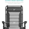 imageBest Choice Products Oversized Padded Zero Gravity Chair Folding Outdoor Patio Recliner XL Anti Gravity Lounger for Backyard wHeadrest Cup Holder Side Tray Polyester Mesh  BlackTanGrayLight Gray