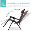 imageBest Choice Products Oversized Padded Zero Gravity Chair Folding Outdoor Patio Recliner XL Anti Gravity Lounger for Backyard wHeadrest Cup Holder Side Tray Polyester Mesh  BlackTanEspressoCaramel