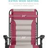imageBest Choice Products Oversized Padded Zero Gravity Chair Folding Outdoor Patio Recliner XL Anti Gravity Lounger for Backyard wHeadrest Cup Holder Side Tray Polyester Mesh  BlackTanPinkTaupe