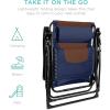 imageBest Choice Products Oversized Padded Zero Gravity Chair Folding Outdoor Patio Recliner XL Anti Gravity Lounger for Backyard wHeadrest Cup Holder Side Tray Polyester Mesh  BlackTanNavyBrown