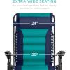 imageBest Choice Products Oversized Padded Zero Gravity Chair Folding Outdoor Patio Recliner XL Anti Gravity Lounger for Backyard wHeadrest Cup Holder Side Tray Polyester Mesh  BlackTanNavyTeal