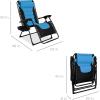imageBest Choice Products Oversized Padded Zero Gravity Chair Folding Outdoor Patio Recliner XL Anti Gravity Lounger for Backyard wHeadrest Cup Holder Side Tray Polyester Mesh  BlackTanBlackSky Blue