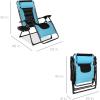 imageBest Choice Products Oversized Padded Zero Gravity Chair Folding Outdoor Patio Recliner XL Anti Gravity Lounger for Backyard wHeadrest Cup Holder Side Tray Polyester Mesh  BlackTanLight BlueBlack