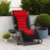 imageBest Choice Products Oversized Padded Zero Gravity Chair Folding Outdoor Patio Recliner XL Anti Gravity Lounger for Backyard wHeadrest Cup Holder Side Tray Polyester Mesh  BlackTanRed  Black