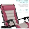 imageBest Choice Products Oversized Padded Zero Gravity Chair Folding Outdoor Patio Recliner XL Anti Gravity Lounger for Backyard wHeadrest Cup Holder Side Tray Polyester Mesh  BlackTanPinkTaupe