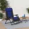 imageBest Choice Products Oversized Padded Zero Gravity Chair Folding Outdoor Patio Recliner XL Anti Gravity Lounger for Backyard wHeadrest Cup Holder Side Tray Polyester Mesh  BlackTanBlackBlue