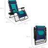imageBest Choice Products Oversized Padded Zero Gravity Chair Folding Outdoor Patio Recliner XL Anti Gravity Lounger for Backyard wHeadrest Cup Holder Side Tray Polyester Mesh  BlackTanNavyTeal