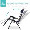 imageBest Choice Products Oversized Padded Zero Gravity Chair Folding Outdoor Patio Recliner XL Anti Gravity Lounger for Backyard wHeadrest Cup Holder Side Tray Polyester Mesh  BlackTanNavyOyster