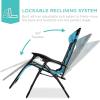 imageBest Choice Products Oversized Padded Zero Gravity Chair Folding Outdoor Patio Recliner XL Anti Gravity Lounger for Backyard wHeadrest Cup Holder Side Tray Polyester Mesh  BlackTanLight BlueBlack
