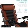imageBest Choice Products Oversized Padded Zero Gravity Chair Folding Outdoor Patio Recliner XL Anti Gravity Lounger for Backyard wHeadrest Cup Holder Side Tray Polyester Mesh  BlackTanRustBlack