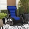 imageBest Choice Products Oversized Padded Zero Gravity Chair Folding Outdoor Patio Recliner XL Anti Gravity Lounger for Backyard wHeadrest Cup Holder Side Tray Polyester Mesh  BlackTanBlackBlue