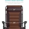 imageBest Choice Products Oversized Padded Zero Gravity Chair Folding Outdoor Patio Recliner XL Anti Gravity Lounger for Backyard wHeadrest Cup Holder Side Tray Polyester Mesh  BlackTanEspressoCaramel