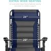imageBest Choice Products Oversized Padded Zero Gravity Chair Folding Outdoor Patio Recliner XL Anti Gravity Lounger for Backyard wHeadrest Cup Holder Side Tray Polyester Mesh  BlackTanNavyGray