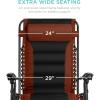 imageBest Choice Products Oversized Padded Zero Gravity Chair Folding Outdoor Patio Recliner XL Anti Gravity Lounger for Backyard wHeadrest Cup Holder Side Tray Polyester Mesh  BlackTanRustBlack