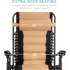 imageBest Choice Products Oversized Padded Zero Gravity Chair Folding Outdoor Patio Recliner XL Anti Gravity Lounger for Backyard wHeadrest Cup Holder Side Tray Polyester Mesh  BlackTanBlackTan