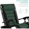 imageBest Choice Products Oversized Padded Zero Gravity Chair Folding Outdoor Patio Recliner XL Anti Gravity Lounger for Backyard wHeadrest Cup Holder Side Tray Polyester Mesh  BlackTanBlackForest Green