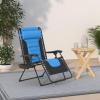 imageBest Choice Products Oversized Padded Zero Gravity Chair Folding Outdoor Patio Recliner XL Anti Gravity Lounger for Backyard wHeadrest Cup Holder Side Tray Polyester Mesh  BlackTanBlackSky Blue