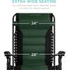 imageBest Choice Products Oversized Padded Zero Gravity Chair Folding Outdoor Patio Recliner XL Anti Gravity Lounger for Backyard wHeadrest Cup Holder Side Tray Polyester Mesh  BlackTanBlackForest Green