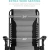 imageBest Choice Products Oversized Padded Zero Gravity Chair Folding Outdoor Patio Recliner XL Anti Gravity Lounger for Backyard wHeadrest Cup Holder Side Tray Polyester Mesh  BlackTanBlackGray