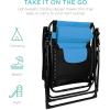 imageBest Choice Products Oversized Padded Zero Gravity Chair Folding Outdoor Patio Recliner XL Anti Gravity Lounger for Backyard wHeadrest Cup Holder Side Tray Polyester Mesh  BlackTanBlackSky Blue