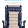 imageBest Choice Products Oversized Padded Zero Gravity Chair Folding Outdoor Patio Recliner XL Anti Gravity Lounger for Backyard wHeadrest Cup Holder Side Tray Polyester Mesh  BlackTanNavyOyster