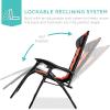 imageBest Choice Products Oversized Padded Zero Gravity Chair Folding Outdoor Patio Recliner XL Anti Gravity Lounger for Backyard wHeadrest Cup Holder Side Tray Polyester Mesh  BlackTanBlackOrange