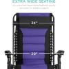 imageBest Choice Products Oversized Padded Zero Gravity Chair Folding Outdoor Patio Recliner XL Anti Gravity Lounger for Backyard wHeadrest Cup Holder Side Tray Polyester Mesh  BlackTanBlackPurple