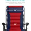 imageBest Choice Products Oversized Padded Zero Gravity Chair Folding Outdoor Patio Recliner XL Anti Gravity Lounger for Backyard wHeadrest Cup Holder Side Tray Polyester Mesh  BlackTanNavyRed