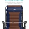 imageBest Choice Products Oversized Padded Zero Gravity Chair Folding Outdoor Patio Recliner XL Anti Gravity Lounger for Backyard wHeadrest Cup Holder Side Tray Polyester Mesh  BlackTanNavyBrown