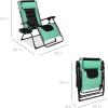 imageBest Choice Products Oversized Padded Zero Gravity Chair Folding Outdoor Patio Recliner XL Anti Gravity Lounger for Backyard wHeadrest Cup Holder Side Tray Polyester Mesh  BlackTanSeafoam GreenBlack
