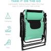 imageBest Choice Products Oversized Padded Zero Gravity Chair Folding Outdoor Patio Recliner XL Anti Gravity Lounger for Backyard wHeadrest Cup Holder Side Tray Polyester Mesh  BlackTanSeafoam GreenBlack