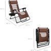 imageBest Choice Products Oversized Padded Zero Gravity Chair Folding Outdoor Patio Recliner XL Anti Gravity Lounger for Backyard wHeadrest Cup Holder Side Tray Polyester Mesh  BlackTanBrownOyster