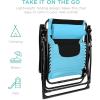 imageBest Choice Products Oversized Padded Zero Gravity Chair Folding Outdoor Patio Recliner XL Anti Gravity Lounger for Backyard wHeadrest Cup Holder Side Tray Polyester Mesh  BlackTanLight BlueBlack