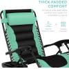 imageBest Choice Products Oversized Padded Zero Gravity Chair Folding Outdoor Patio Recliner XL Anti Gravity Lounger for Backyard wHeadrest Cup Holder Side Tray Polyester Mesh  BlackTanSeafoam GreenBlack