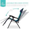imageBest Choice Products Oversized Padded Zero Gravity Chair Folding Outdoor Patio Recliner XL Anti Gravity Lounger for Backyard wHeadrest Cup Holder Side Tray Polyester Mesh  BlackTanNavyTeal