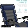 imageBest Choice Products Oversized Padded Zero Gravity Chair Folding Outdoor Patio Recliner XL Anti Gravity Lounger for Backyard wHeadrest Cup Holder Side Tray Polyester Mesh  BlackTanNavyGray