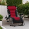 imageBest Choice Products Oversized Padded Zero Gravity Chair Folding Outdoor Patio Recliner XL Anti Gravity Lounger for Backyard wHeadrest Cup Holder Side Tray Polyester Mesh  BlackTanBlackBurgundy