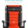 imageBest Choice Products Oversized Padded Zero Gravity Chair Folding Outdoor Patio Recliner XL Anti Gravity Lounger for Backyard wHeadrest Cup Holder Side Tray Polyester Mesh  BlackTanBlackOrange